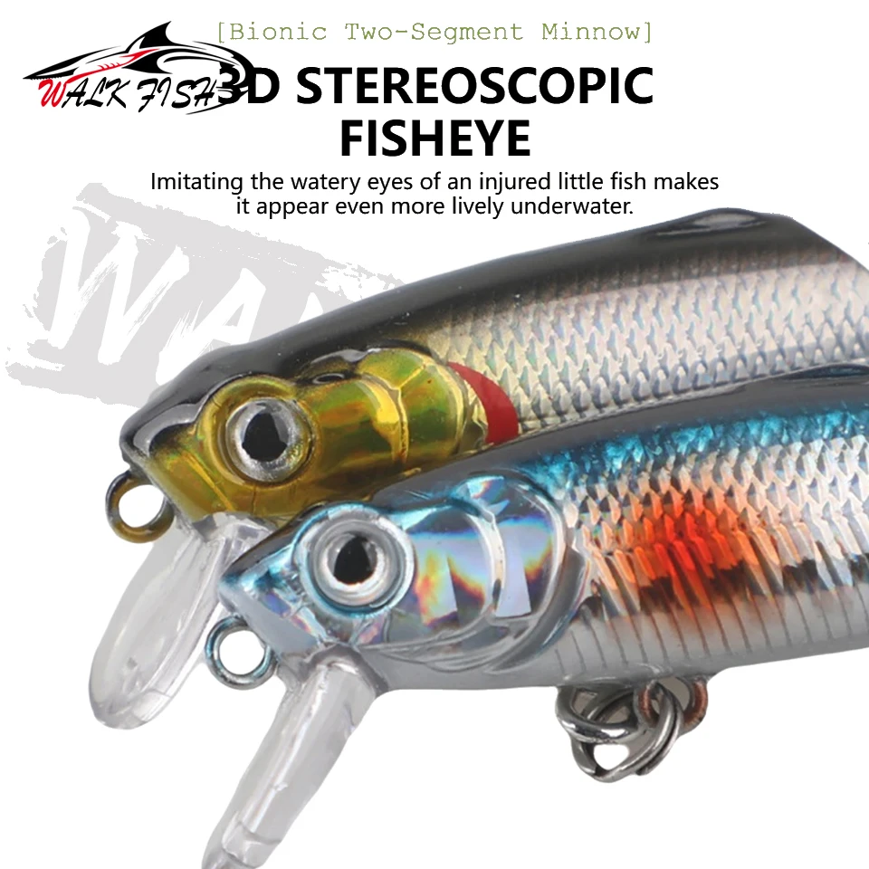 WALK FISH Minnow Wobbler articulado hundimiento para lucio y trucha