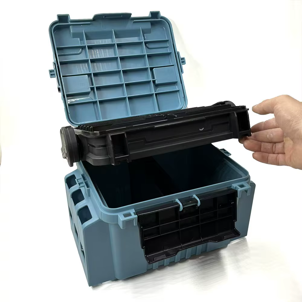 Caja de accesorios pesca con soporte para cañas - imagen 4
