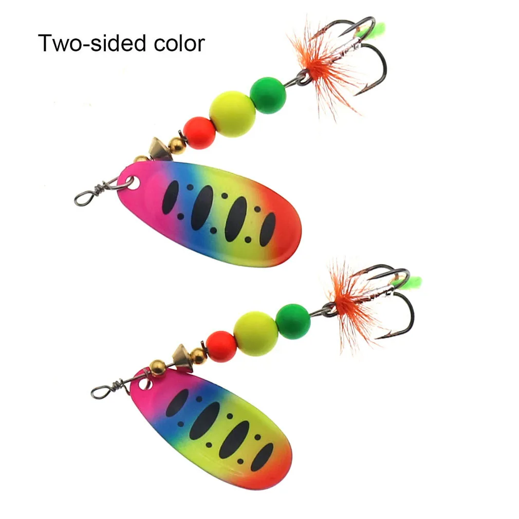 Señuelo giratorio cuchara con anzuelo triple de plumas - imagen 2