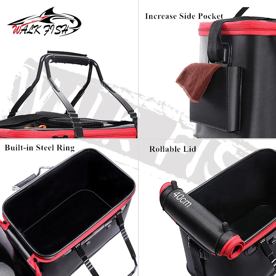 WALK FISH Cubo de Pesca Plegable EVA – Bolsa para Peces Vivos - imagen 3