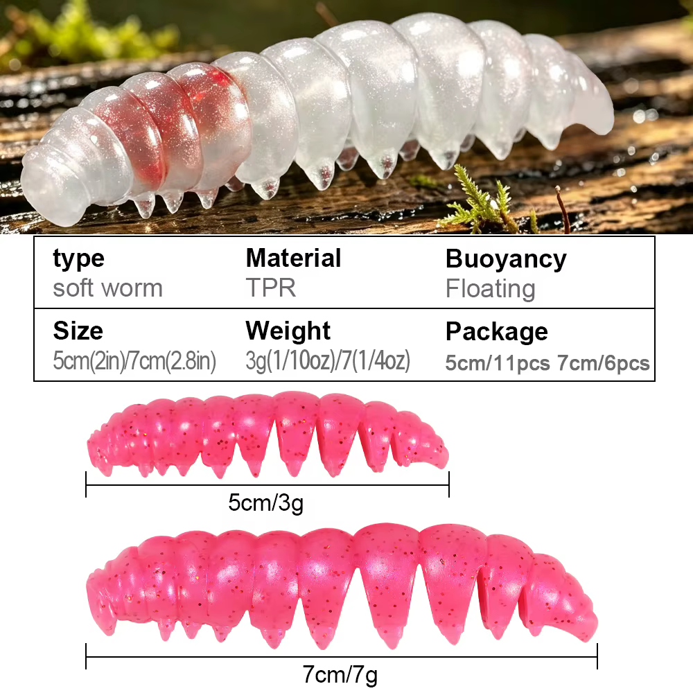 Spinpoler Señuelo de larva TPR flotante para lubina y trucha - imagen 4