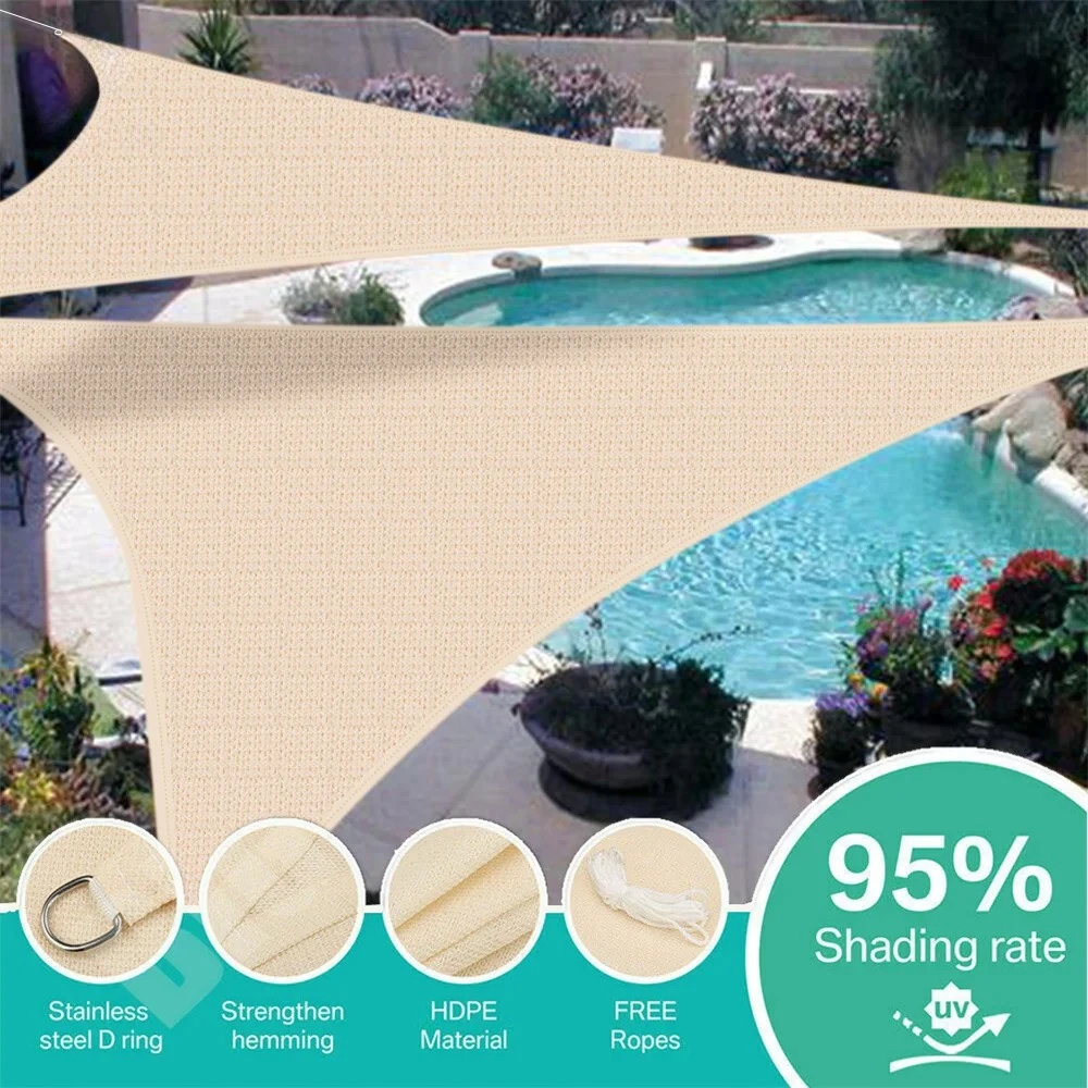 Toldo triangular transpirable HDPE con protección solar UV - imagen 2