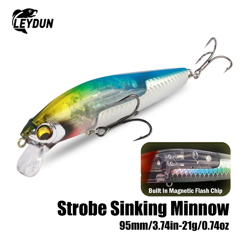 Señuelo Minnow Leydun 95mm para lubina con Flash Blade - imagen 3