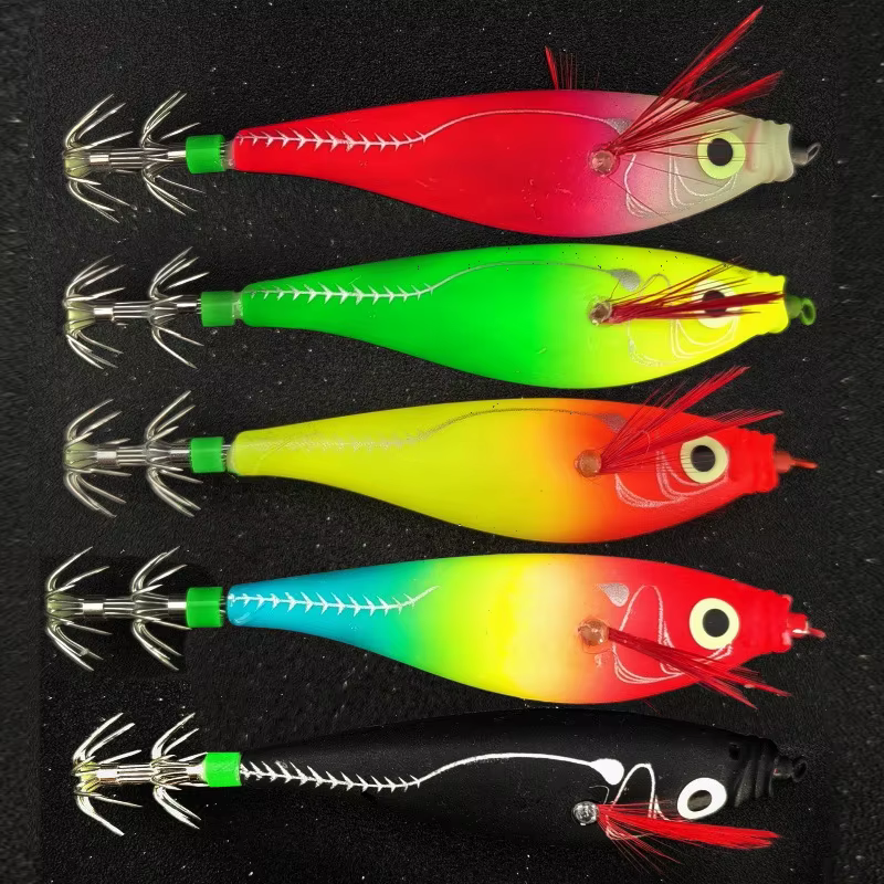 Señuelos de camarón para pesca de calamar y pulpo