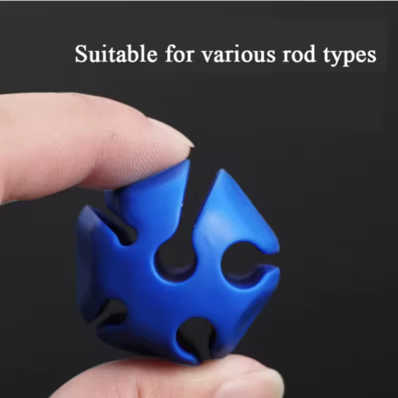 Mini caña de pescar fija anticolisión para dos piezas con bola verde - imagen 3