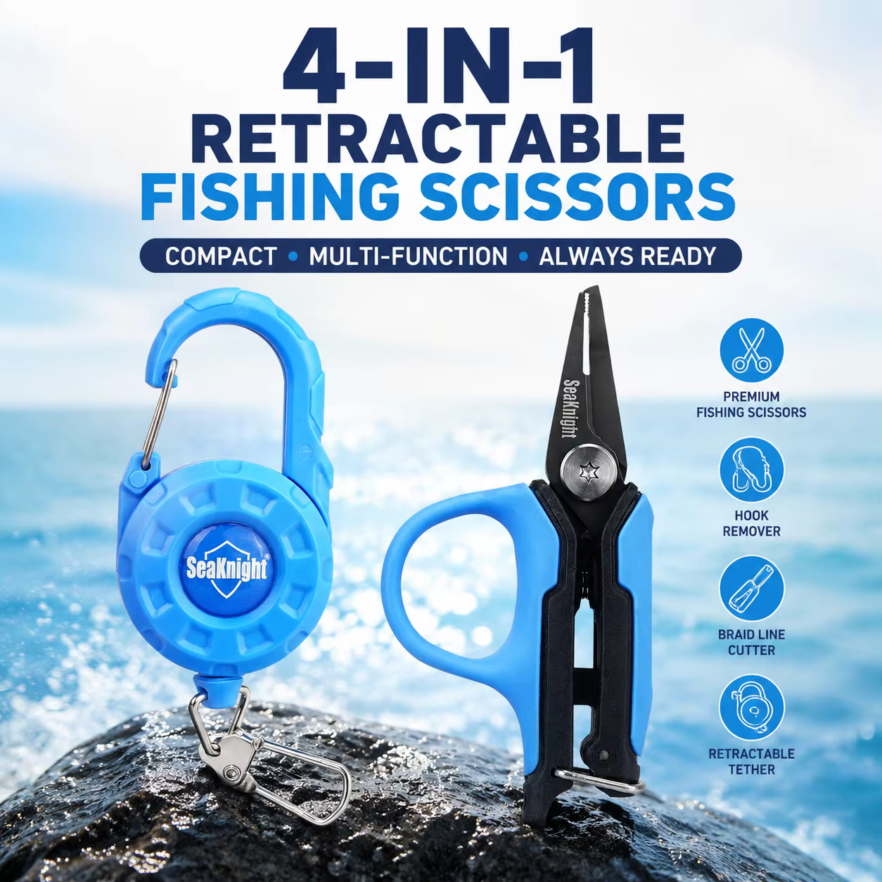 Alicate Pesca Retráctil SeaKnight – Mini Multiusos Titanio