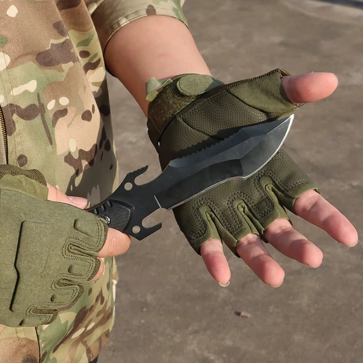 Guantes de pesca medio dedo para hombre - exteriores resistentes - imagen 3