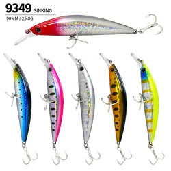 Wobbler Minnow de hundimiento Jerkbait lanzamiento largo agua salada