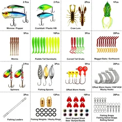 Kit de pesca camuflado con señuelos, anzuelos y plomos para agua salada