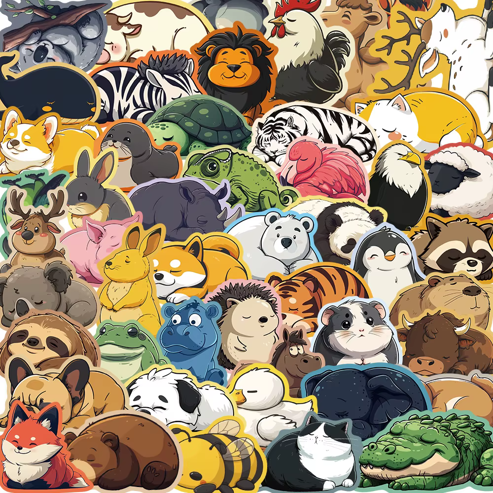 Pegatinas impermeables infantiles animales rechonchos estilo graffiti