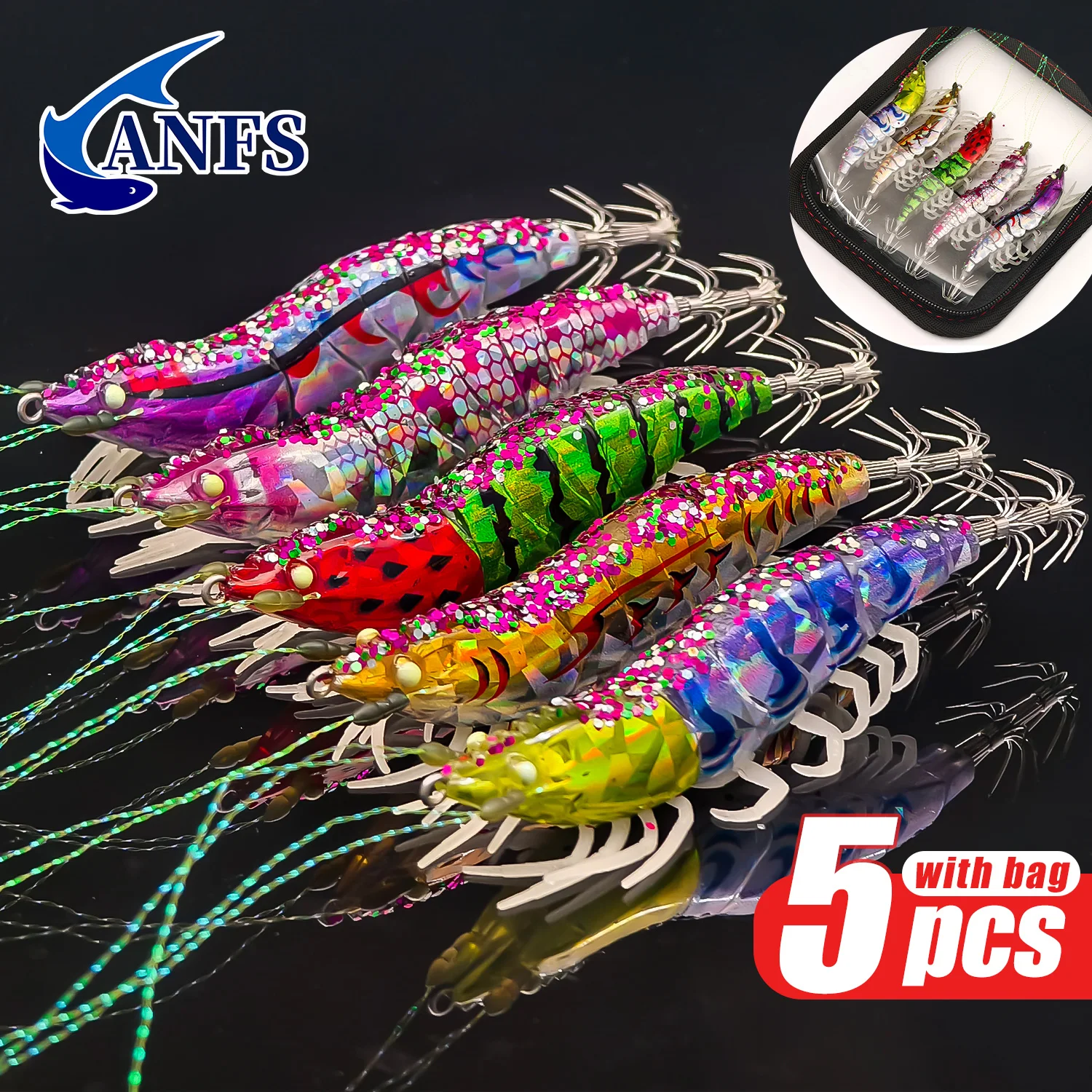 ANFS señuelos híbridos para sepias y pulpos con calamar - imagen 4