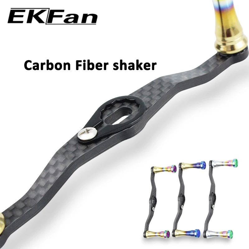 Manivela baitcasting Ekfan fibra carbono, perilla titanio
