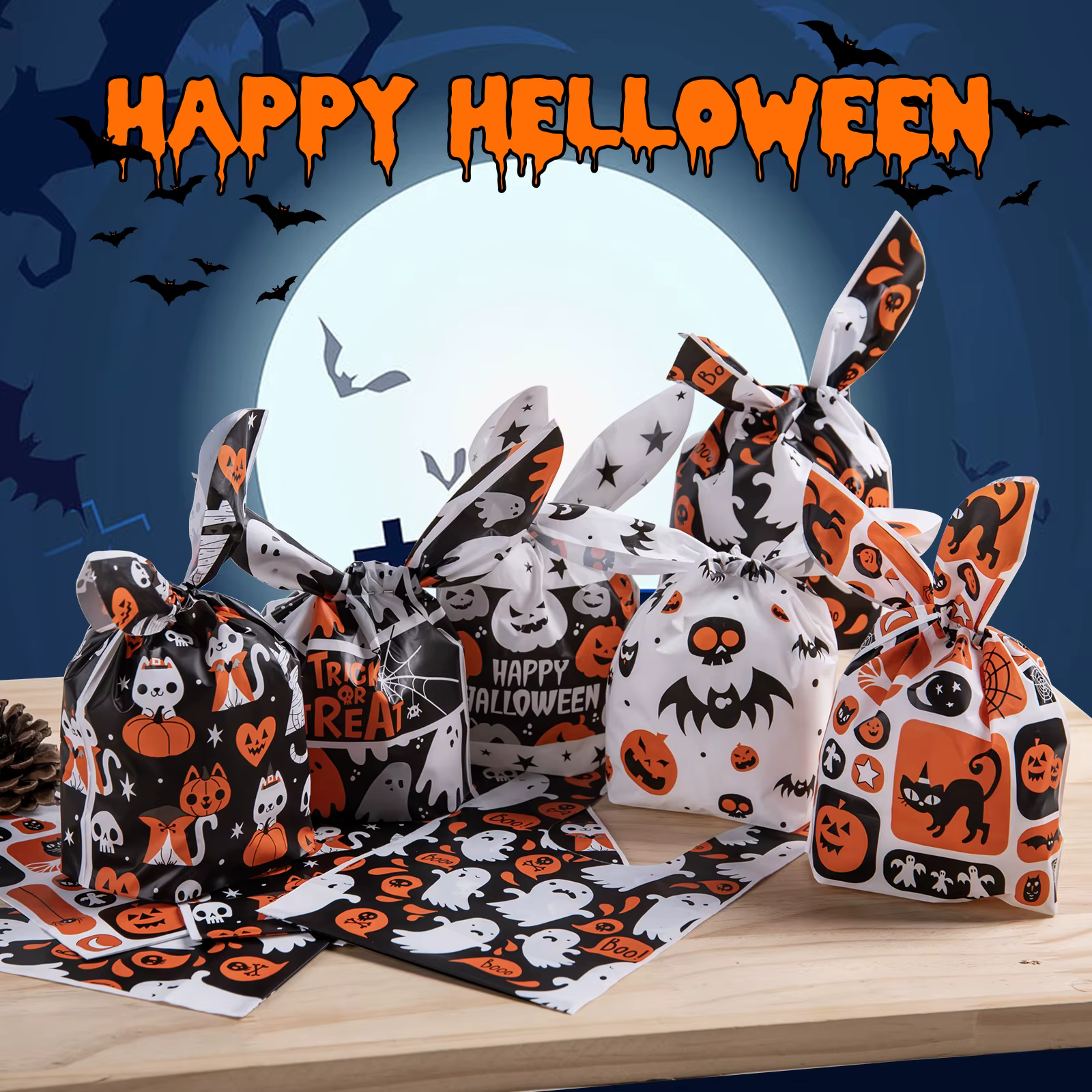 Bolsas de Regalo Halloween Goture - Diseños de Conejo y Calabaza