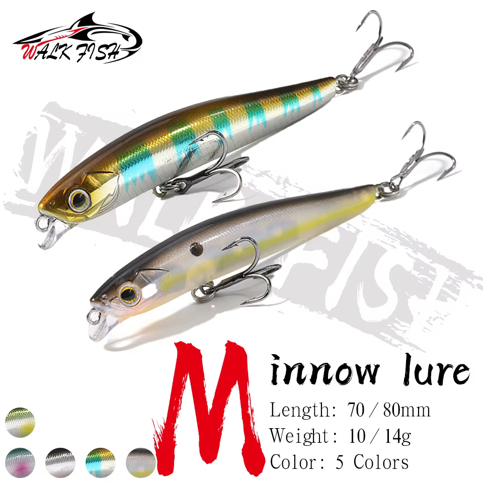Walk Fish Minnow con labio de perlas – Señuelo de lanzamiento pesado