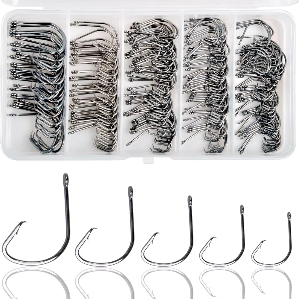 Anzuelos Circulares Acero Carbono – Pack para lubina y trucha - imagen 2
