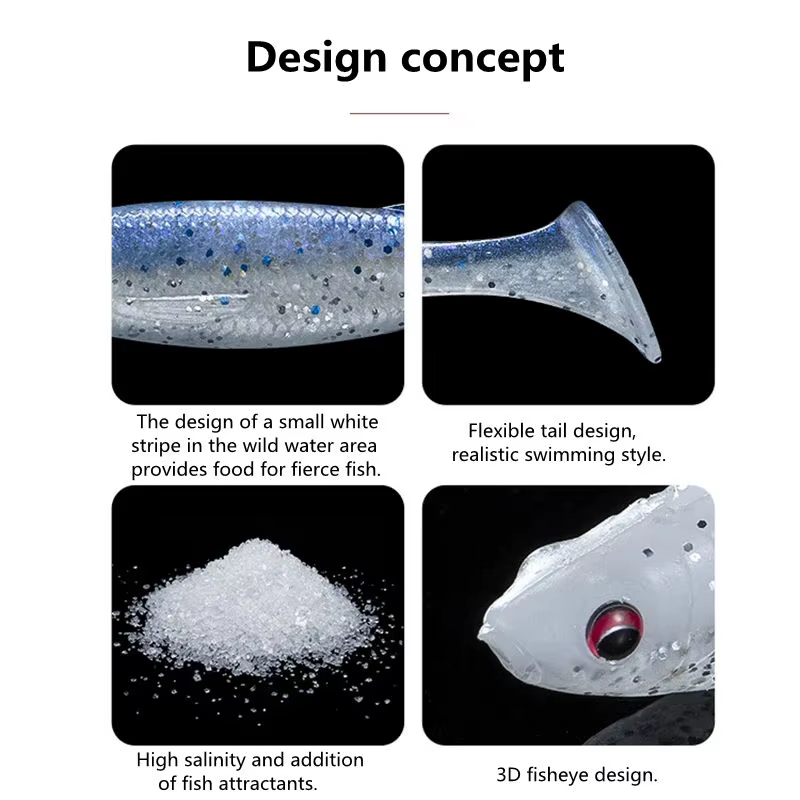 FISHANT Swimbait cola en T – Pez real 3D ojos silicona - imagen 2