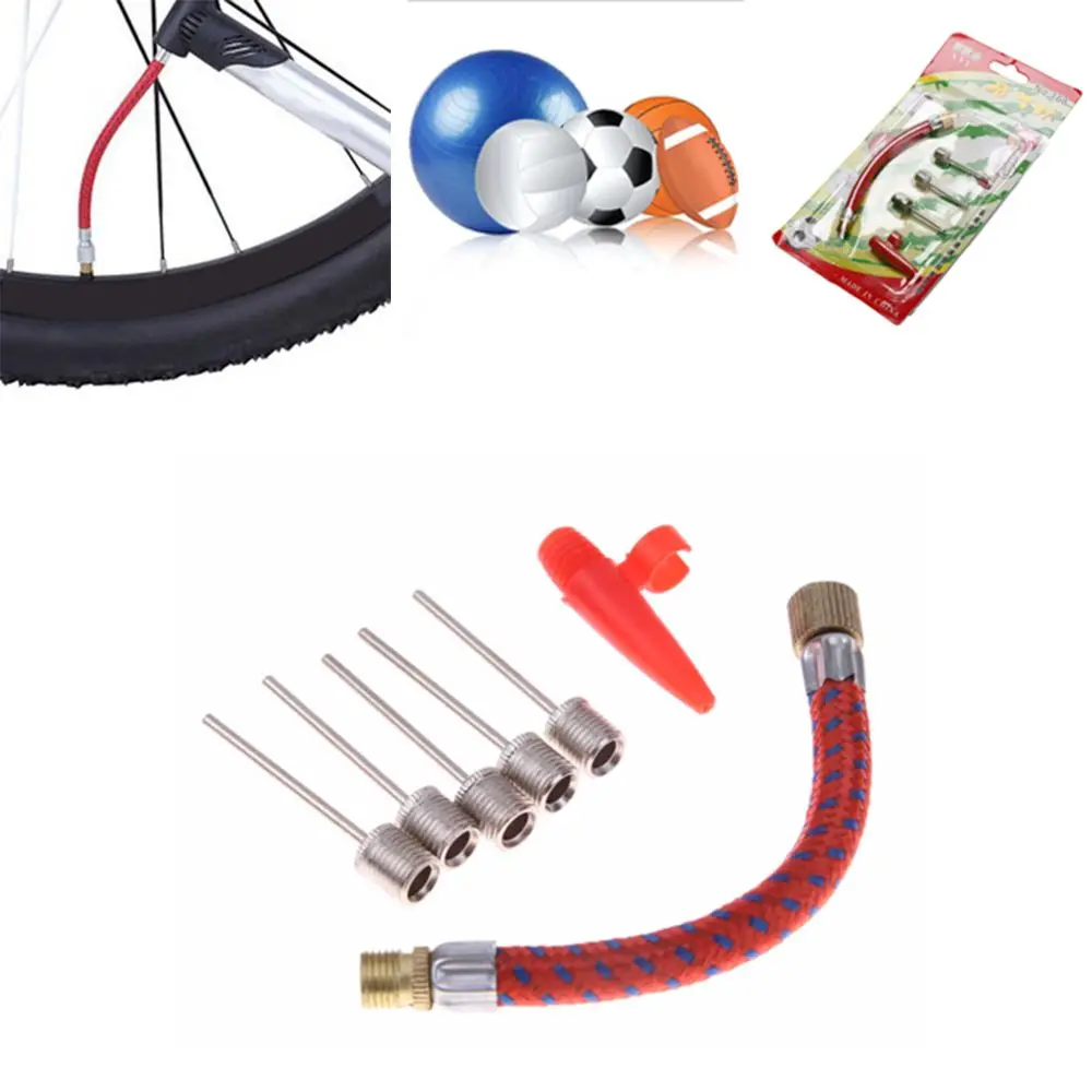 Agujas de inflado para balones y bicicleta con manguera y bomba - imagen 3