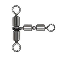 Conectores giratorios triangulares de cobre doble rodamiento pesca