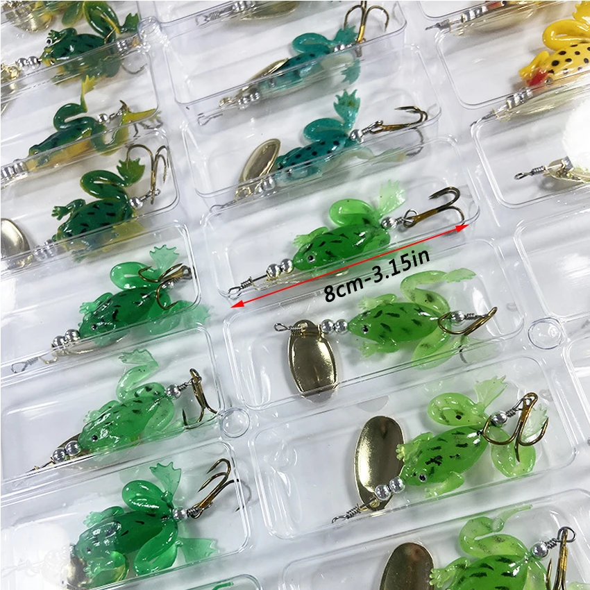 Señuelo de rana artificial con anzuelos triples – Cebo de silicona para pesca - imagen 4