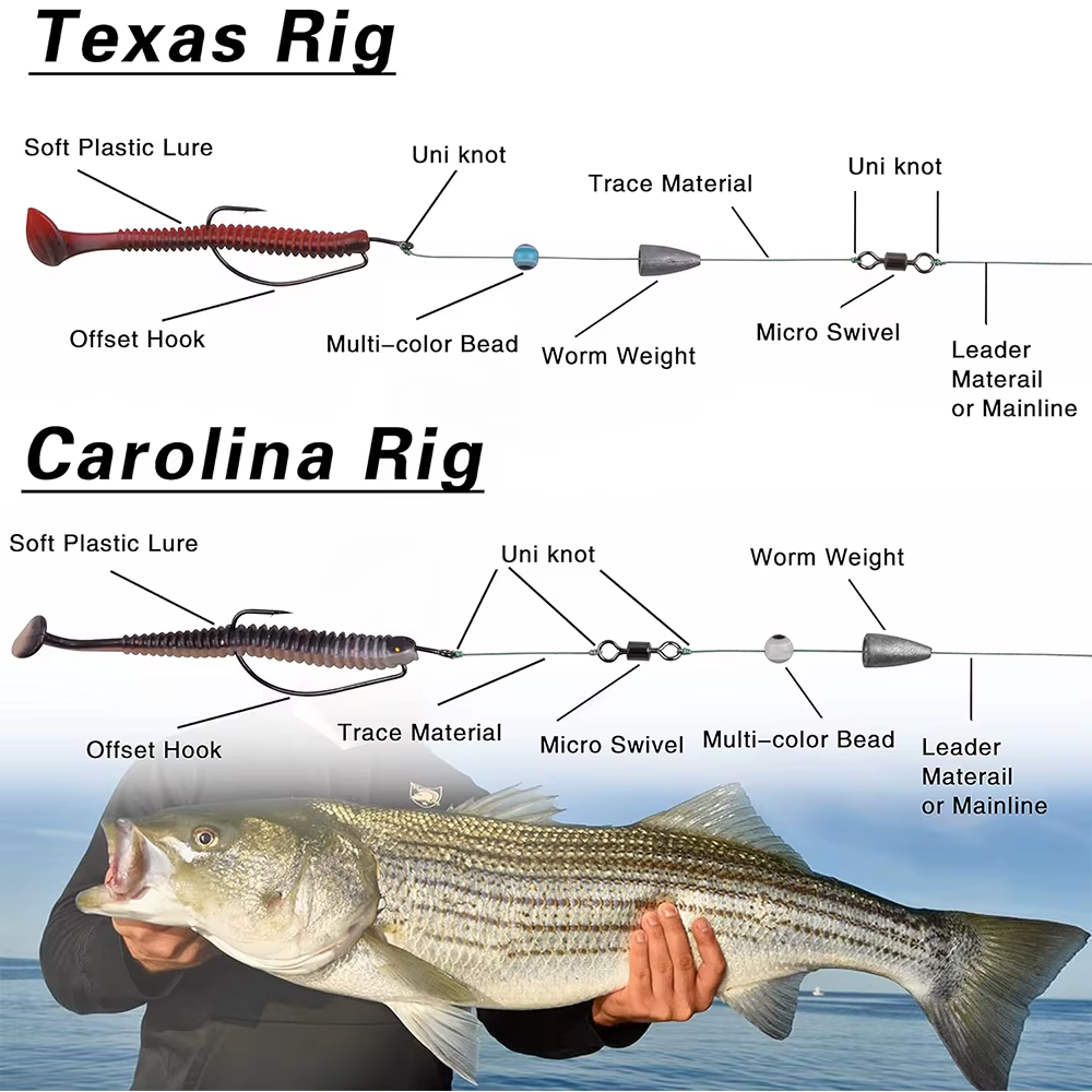 Variedad de plomos de pesca en diferentes pesos