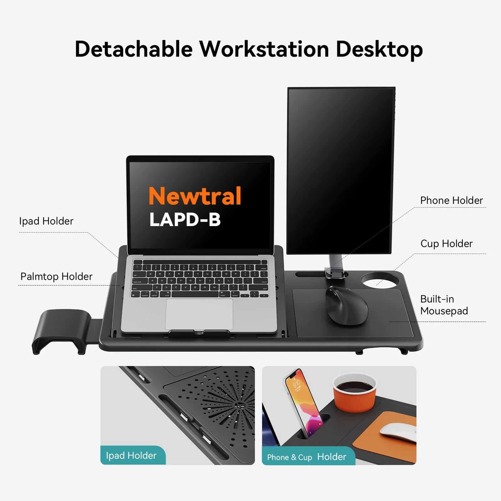 Silla ergonómica NEWTRAL con soporte lumbar adaptativo y reposapiés - imagen 3