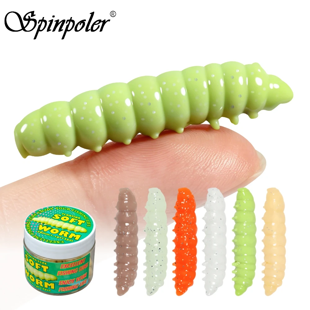 Spinpoler Señuelo blando larva flotante UV para trucha y bagre
