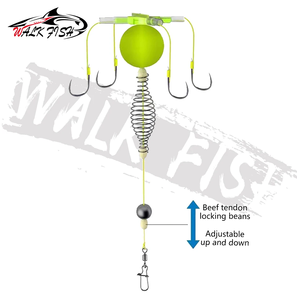Jaula de pesca WALK FISH de resorte afilado con anzuelos para mar