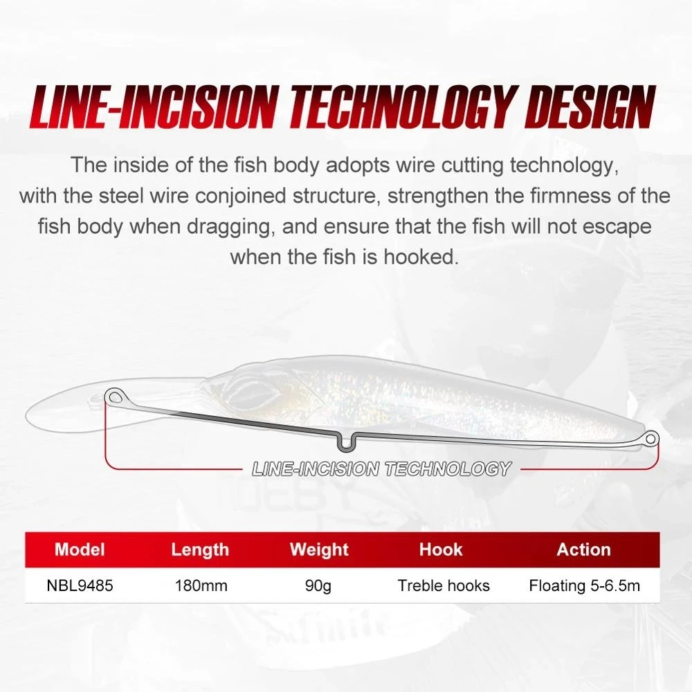 Señuelo Flotante Minnow Wobbler Duro de Largo Alcance para mar salada - imagen 3
