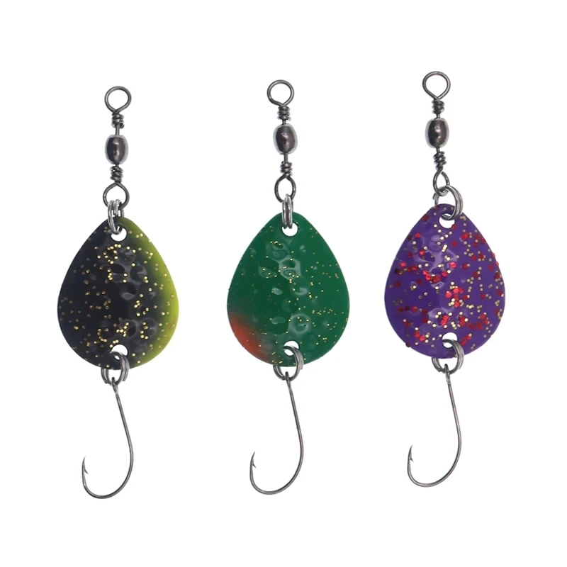 Cucharas de pesca ultraligeras latón gancho único para lucio y perca - imagen 2