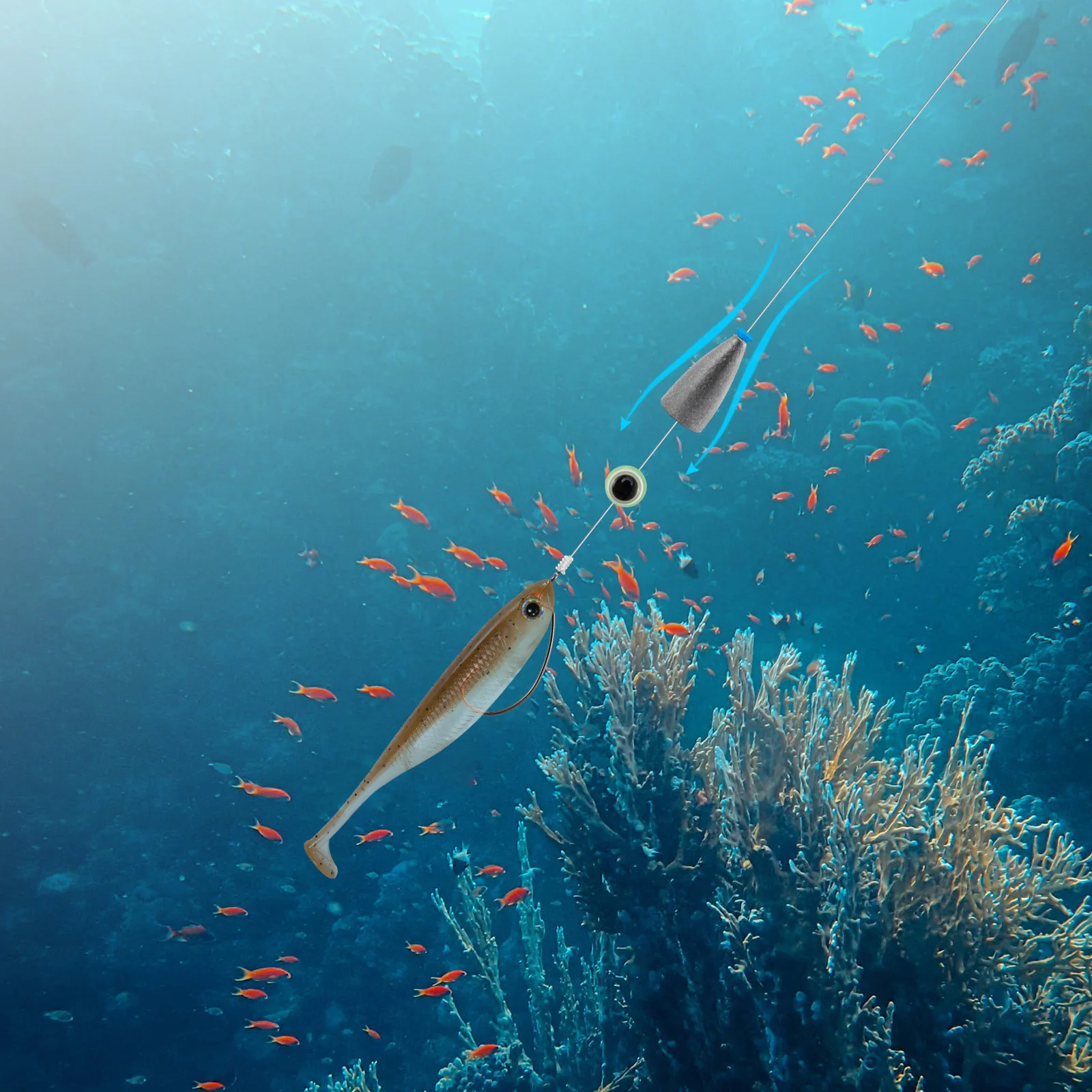 Texas Rig anzuelo crank con plomada para vinilo y pesca de surf