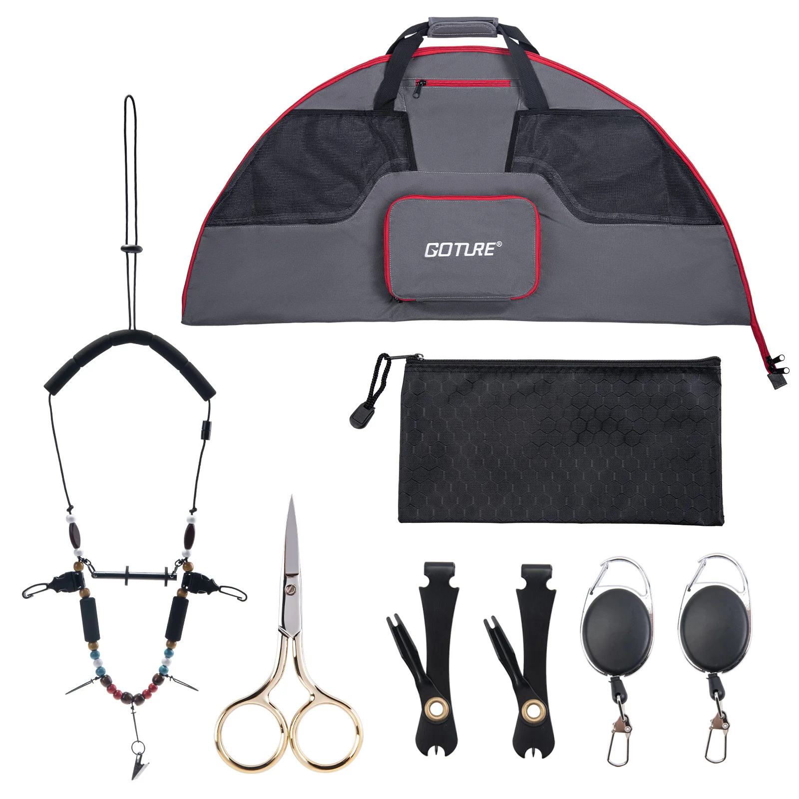 Kit profesional de pesca con mosca Goture con alicates y tijeras
