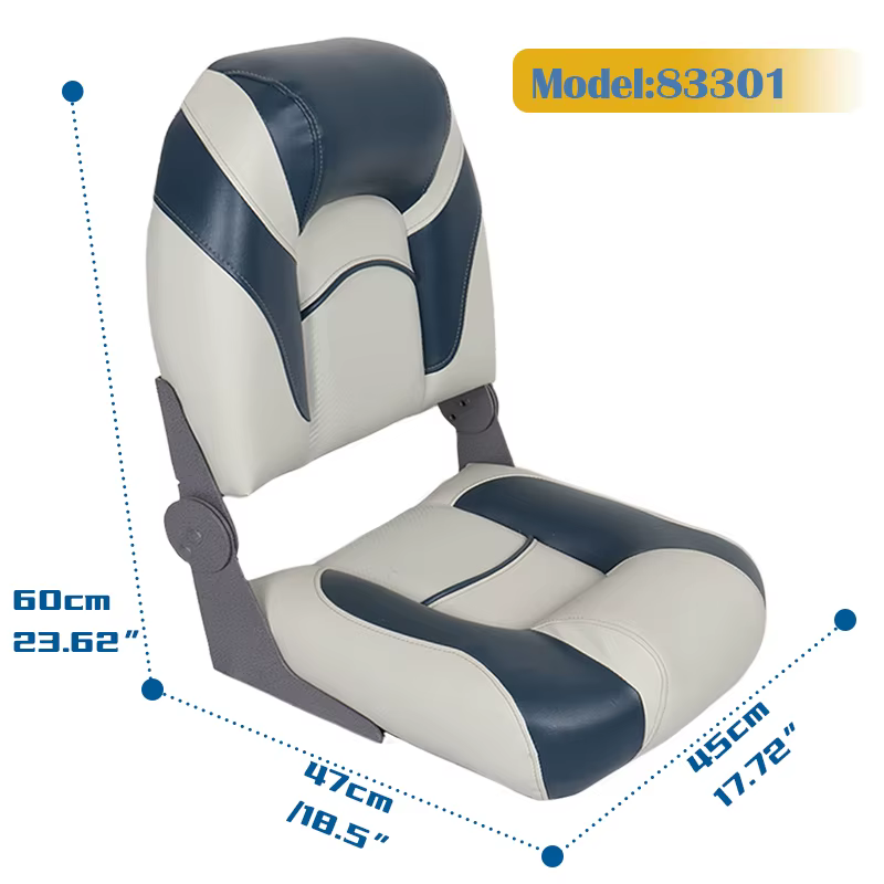 Silla de pesca para barco plegable impermeable con respaldo alto - imagen 4
