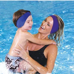 Diadema natación ajustable neopreno impermeable con tapones para oídos