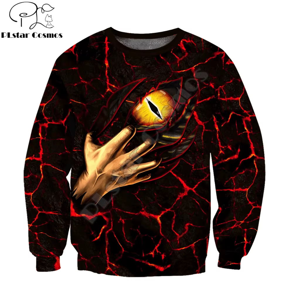 PLstar Cosmos Dragon Eyes Sudadera con capucha unisex estampado 3D - imagen 5