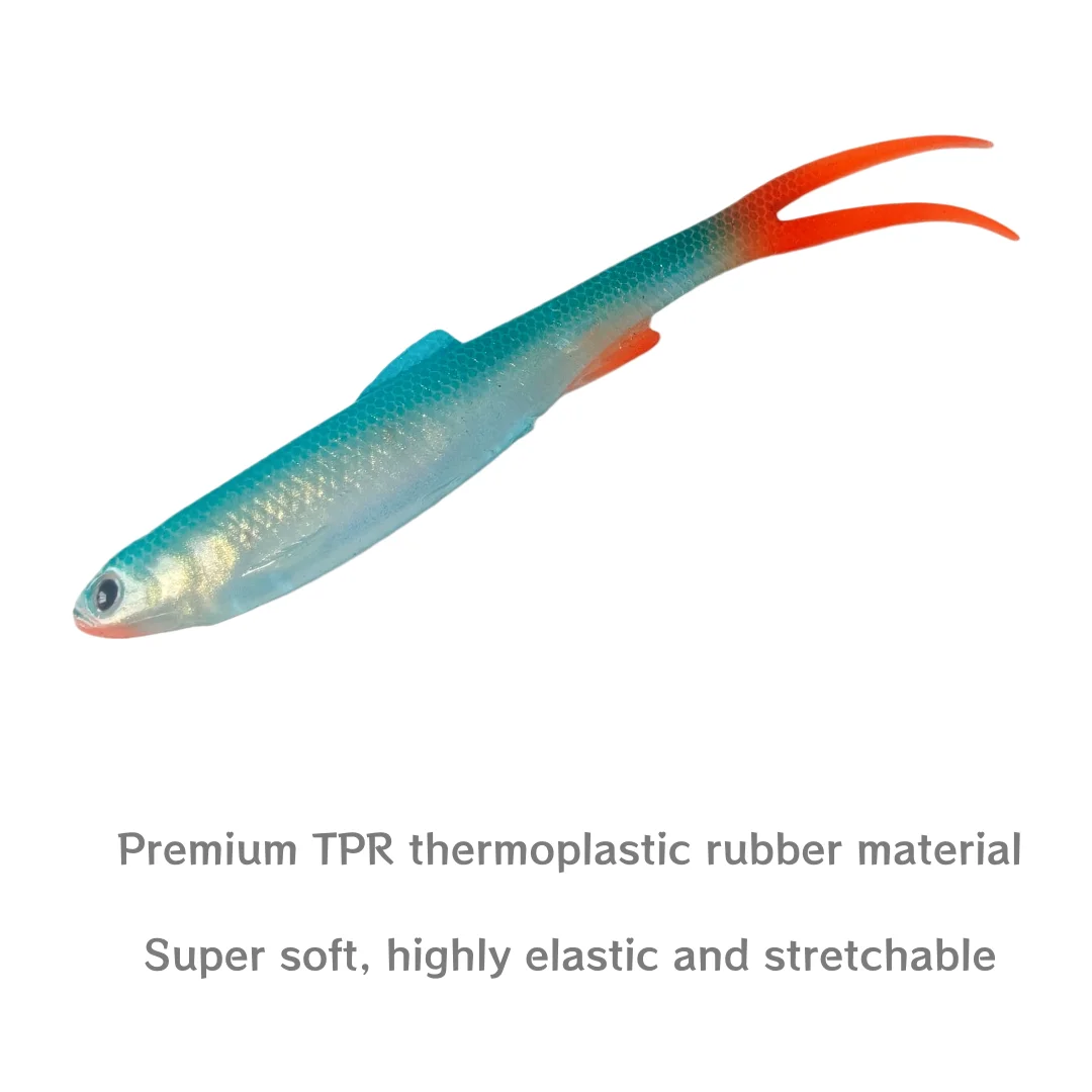 Swolfy Minnow TPR cola de horquilla – señuelo blando para lubina - imagen 2