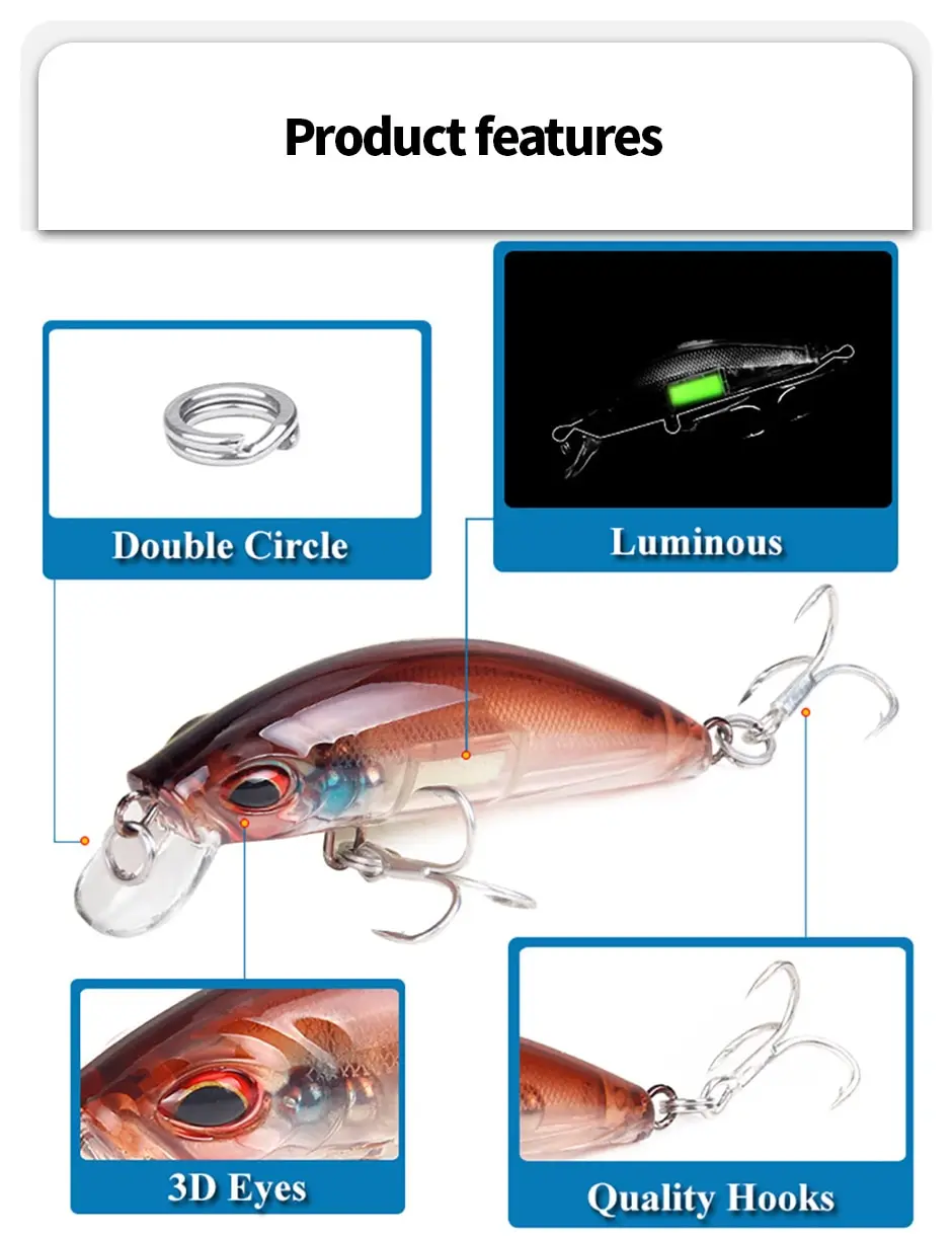 Minnow fosforescente vista lateral