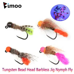 Bimoo cabezas de tungsteno fluorescentes para ninfa Euro