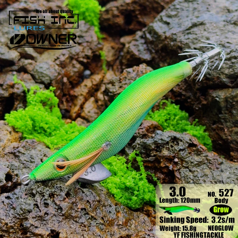 FISH INC Jigs de calamar 3,0 EGI - Señuelo de madera - imagen 4