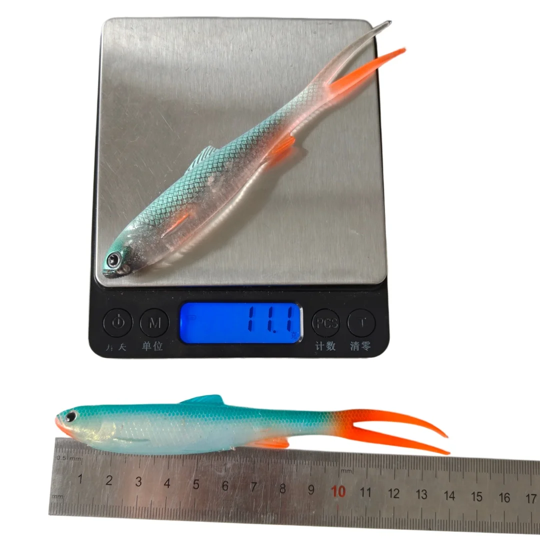 Swolfy Minnow TPR cola de horquilla – señuelo blando para lubina - imagen 3