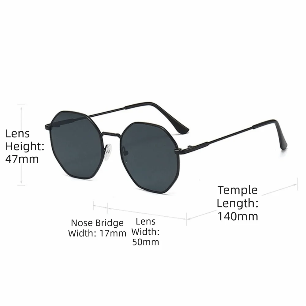 Gafas de sol de montura redonda con marco metálico completo