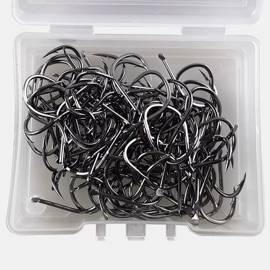 Anzuelos con púas de acero carbono altos planos para carpa jigging - imagen 5