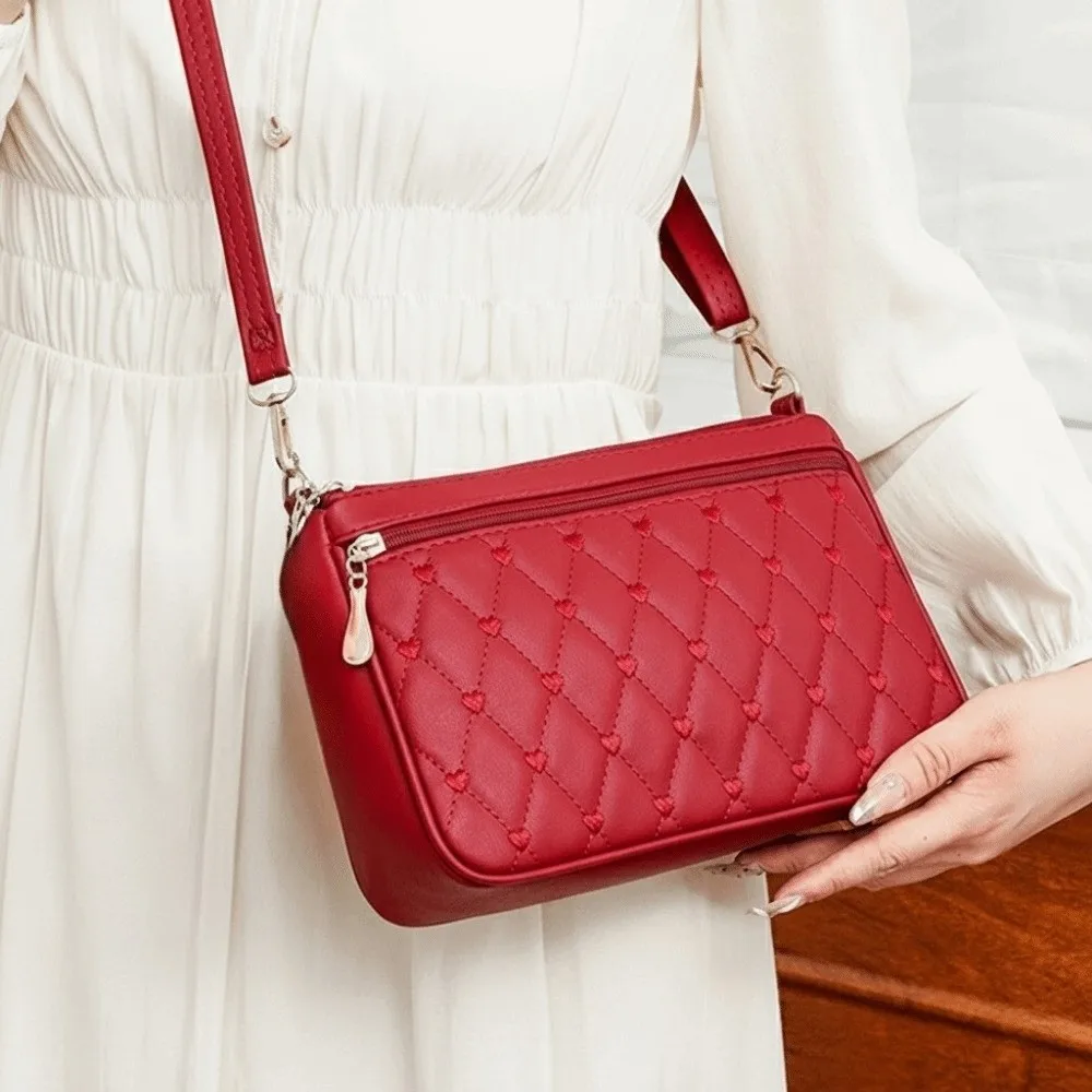 Bolso bandolera de cuero PU con cremallera y bordado mujer - imagen 5