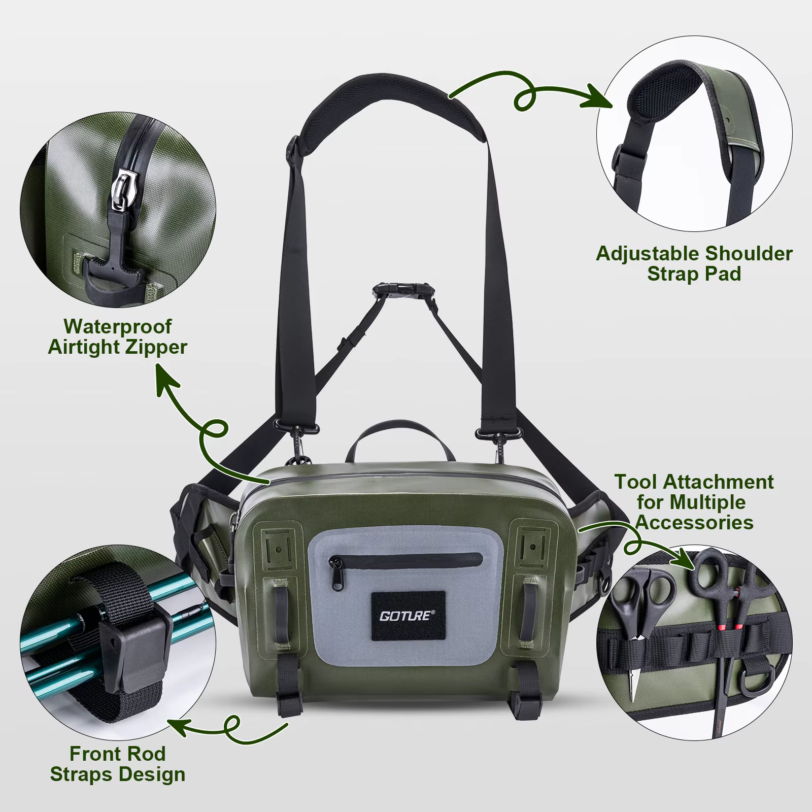Goture Riñonera Impermeable IPX8 para Pesca Mosca - imagen 2