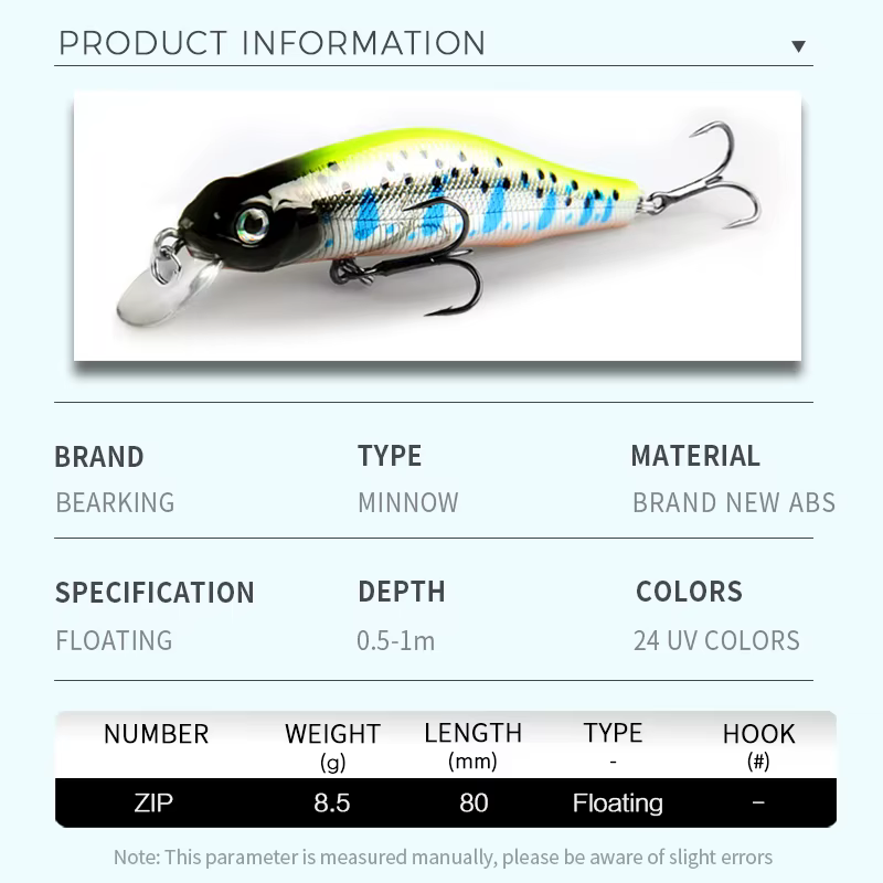 Bearking Minnow 80mm – Señuelo minnow flotante agua salada - imagen 3