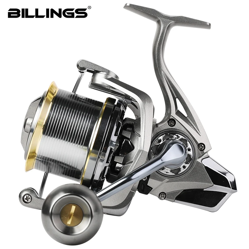 Carrete de pesca BILLINGS para lanzamiento largo, eje acero inoxidable