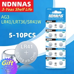Pilas de botón alcalinas 1,5 V AG3 LR41 para relojes