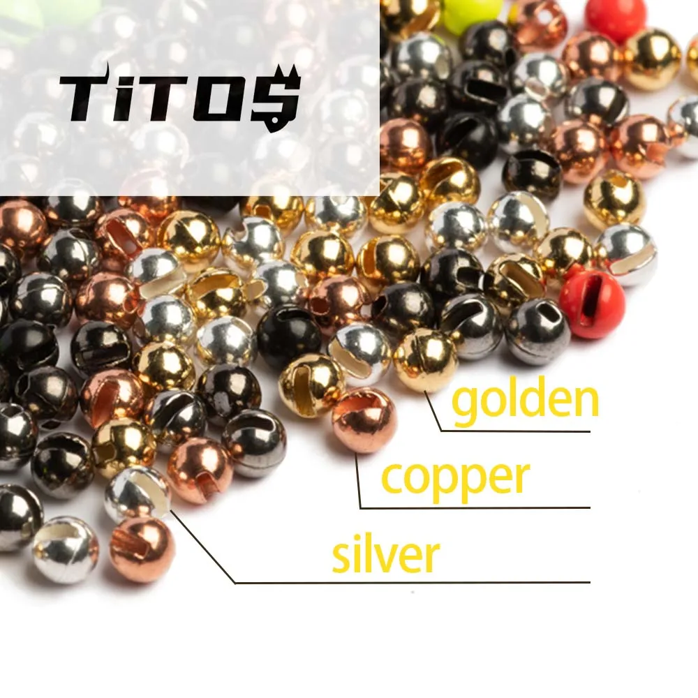 Cuentas ranuradas de tungsteno para pesca con mosca trucha y perca