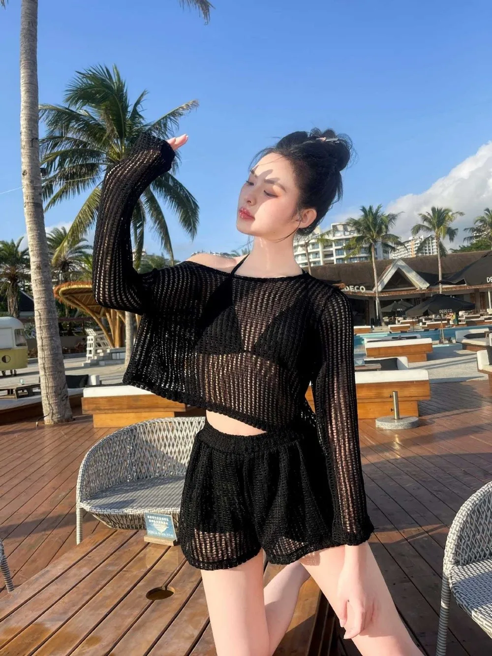 Conjunto de bikini de 3 piezas en estilo holgado