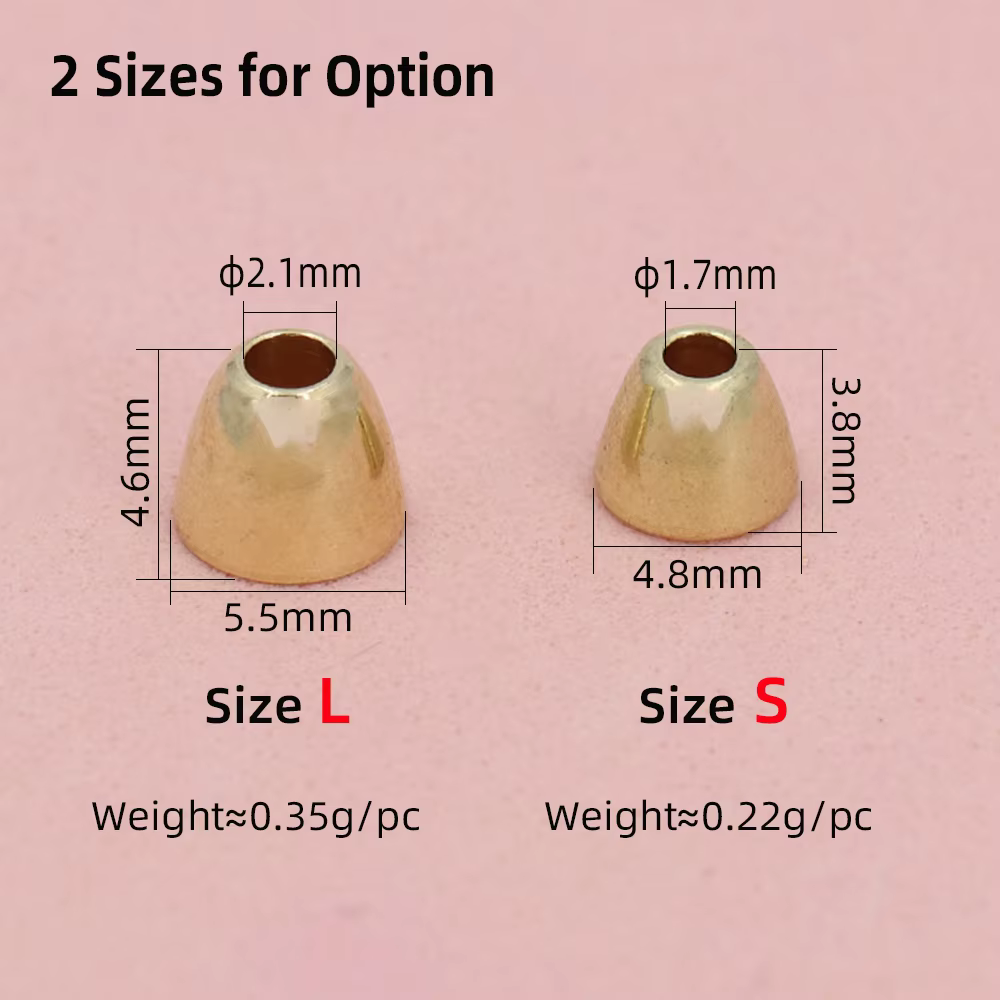 Cuentas cono latón Wifreo para atado de moscas salmón y streamer - imagen 2