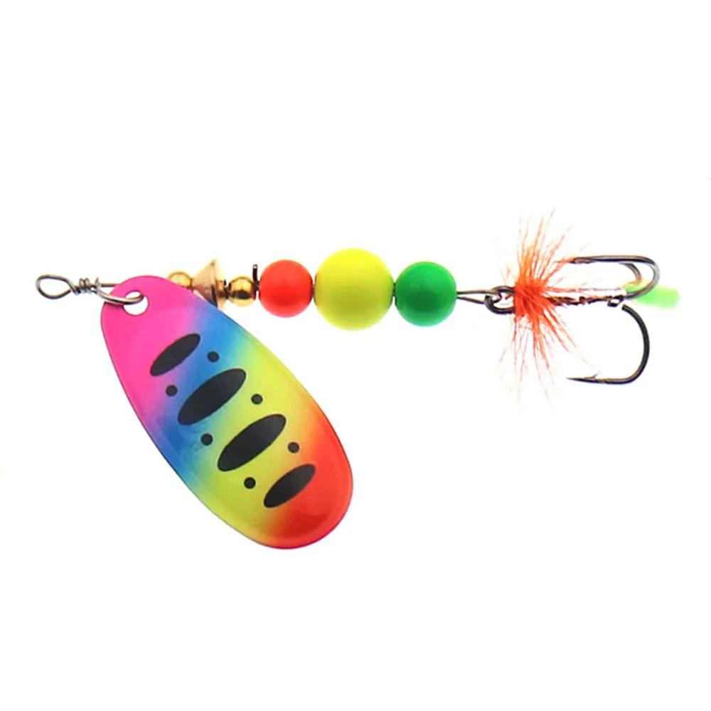 Señuelo giratorio cuchara con anzuelo triple de plumas - imagen 5